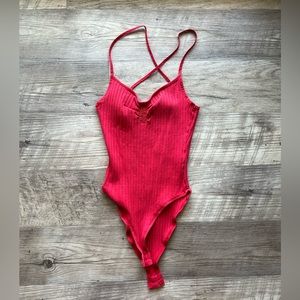 Zara Ribbed Red BodySuit